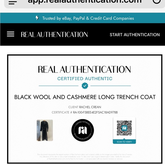 Vintage Burberry Cashmere Blend Maxi Trench Coat, Black,12 - Picture 15 of 15